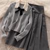 Korean College-Style Knitted Sweater & Pleated Skirt Set for Women