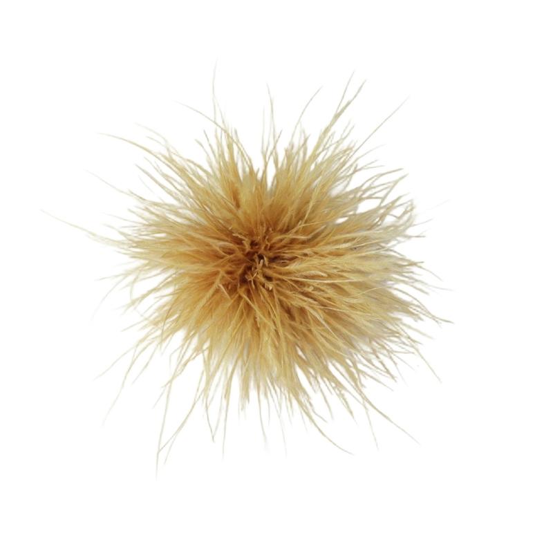 Handcrafted Natural Feather Flower Brooch, Full Radiating Design Badge with Pin Back and Hair Clip for Outfit Styling