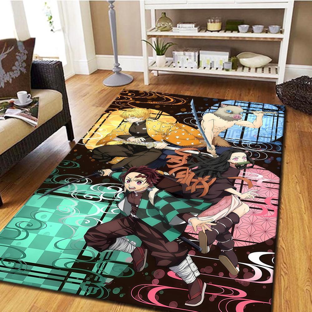 Demon Slayer Carpet for Living Room & Bedroom, Home Decor Cool Movie & Play Floor Mat -HE37