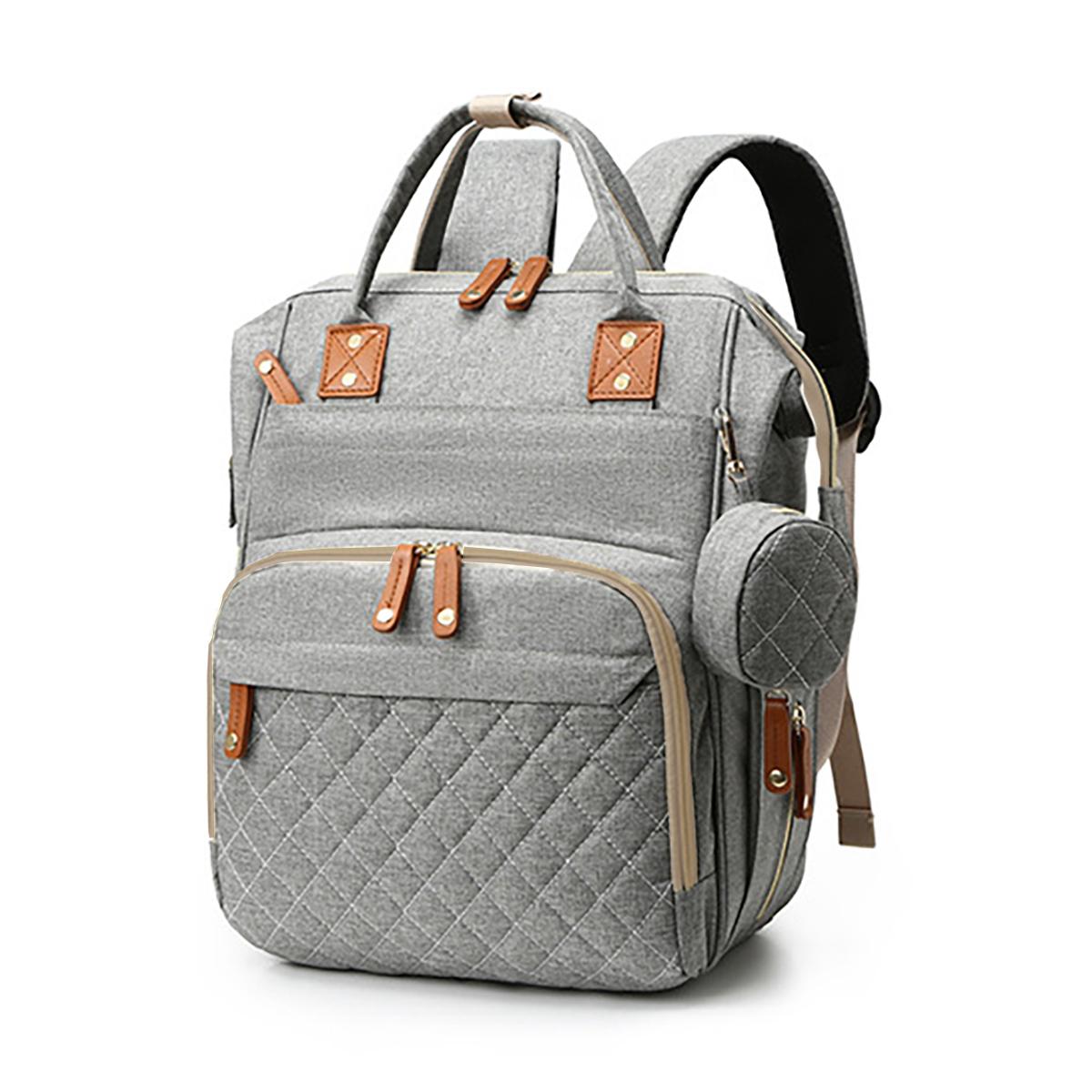 

Водонепроницаемый рюкзак для подгузников - дорожная сумка для малышей - многофункциональный, оснащен подгузником, ремнем для коляски, контейнером для соски серый