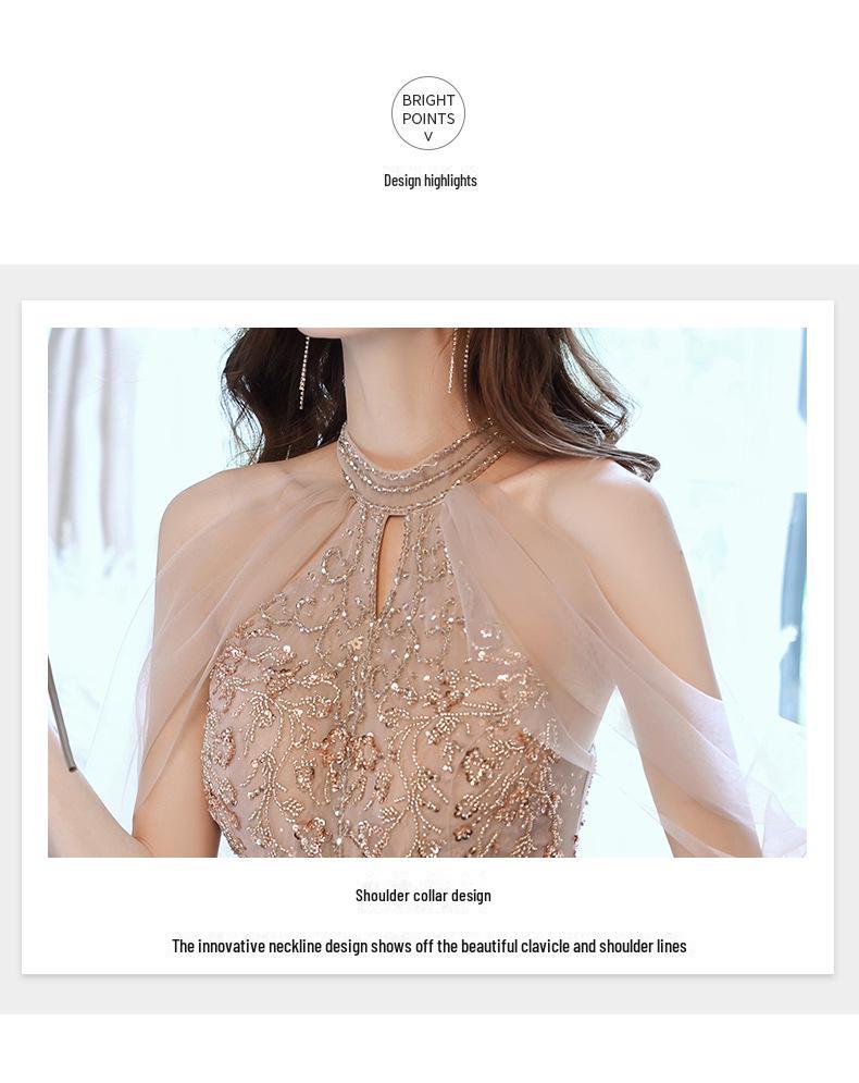 Šampaňské večerní šaty: Jarní banket 2025 Šaty pro družičku a hostitelku