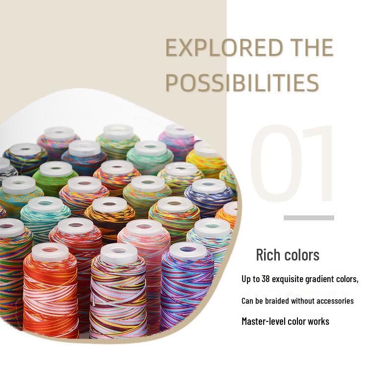 18-Strand Variegated Yarn Bracelet Weaving Cord – Gradient Dragon Scale Koi Thread DIY Material