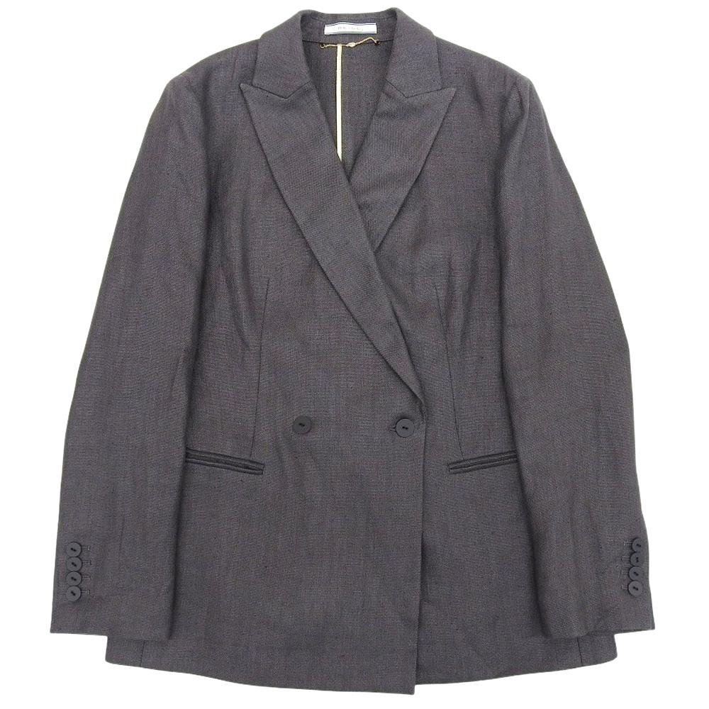 BEIGE Excellent Condition Linen BURDOCK Double-breasted Jacket, Women's, Gray, Size 4 Jacket 4 grayUsed