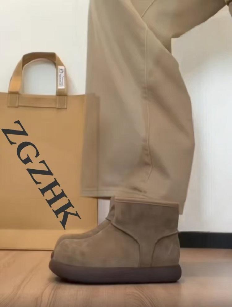 Ran Ge Home~ Snow Boots Women's New Winter Versatile Big Head Ugly Cute Short Boots Fleece Thickened Cotton Boots