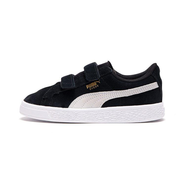 PUMA 2 Straps Low top Skateboard Shoes Black White Children Aged 3 7 Years Old 359595-01