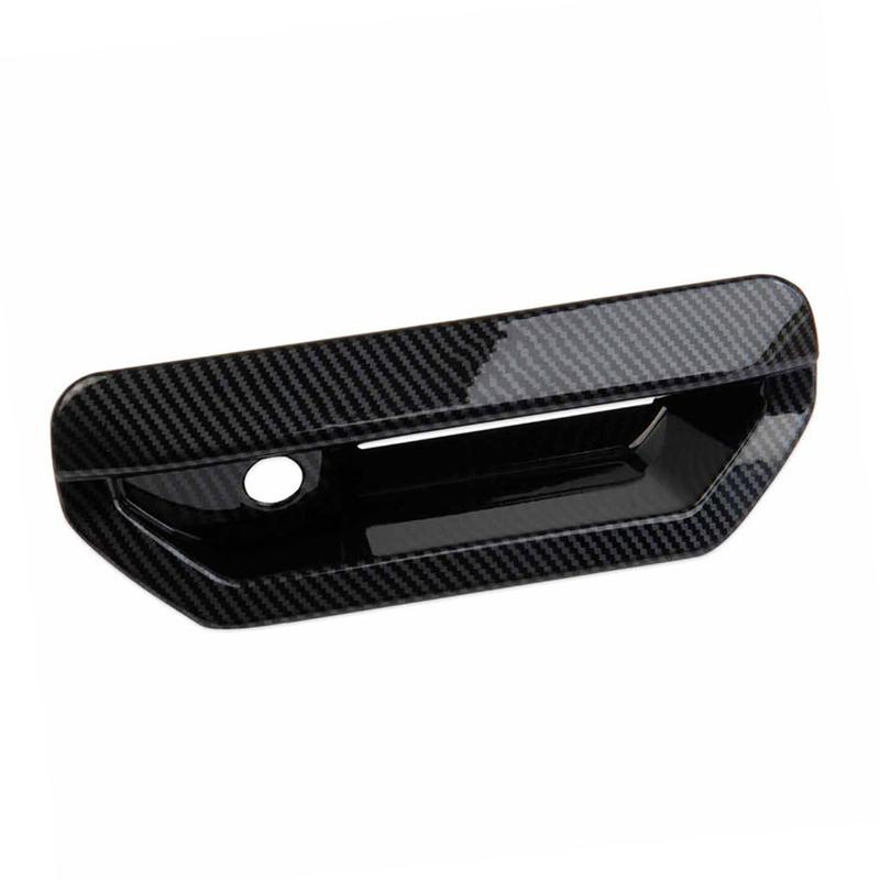 Carbon Fiber Style Rear Trunk Tailgate Door Handle Cover Trim ABS Fit for Hyundai Santa Cruz -