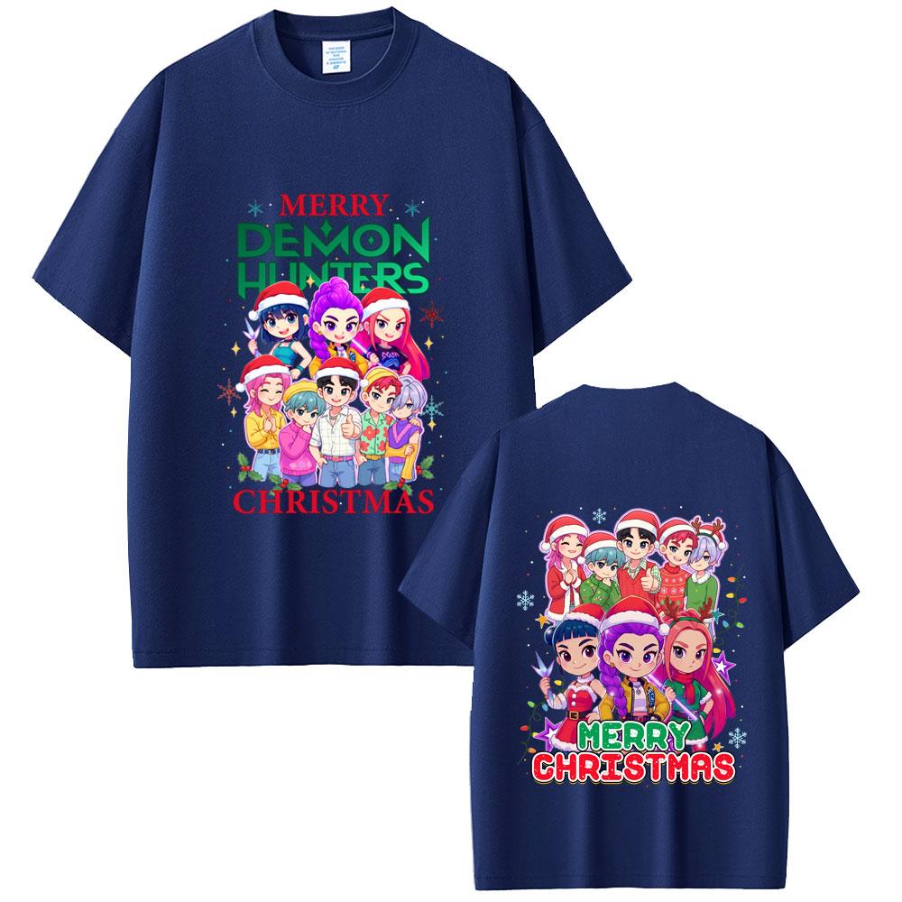 Kpop Demon Hunters Christmas Cartoon Children's 3D Printed Casual Short Sleeve Summer Comfortable Soft Children's T-Shirt