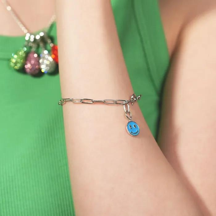 Epoxy Smile Surgical Chain Drop Bracelet