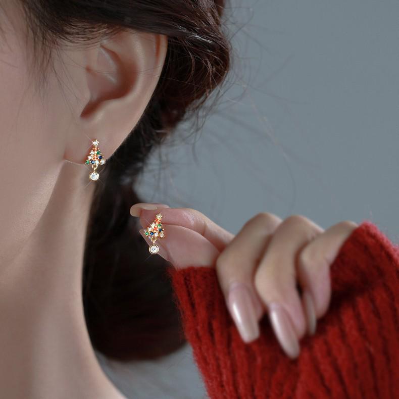 

Colorful Christmas Tree Earrings for Women - Forest Style High-End Design, Ideal Gift for Friends or Couples, Elegant and Delicate