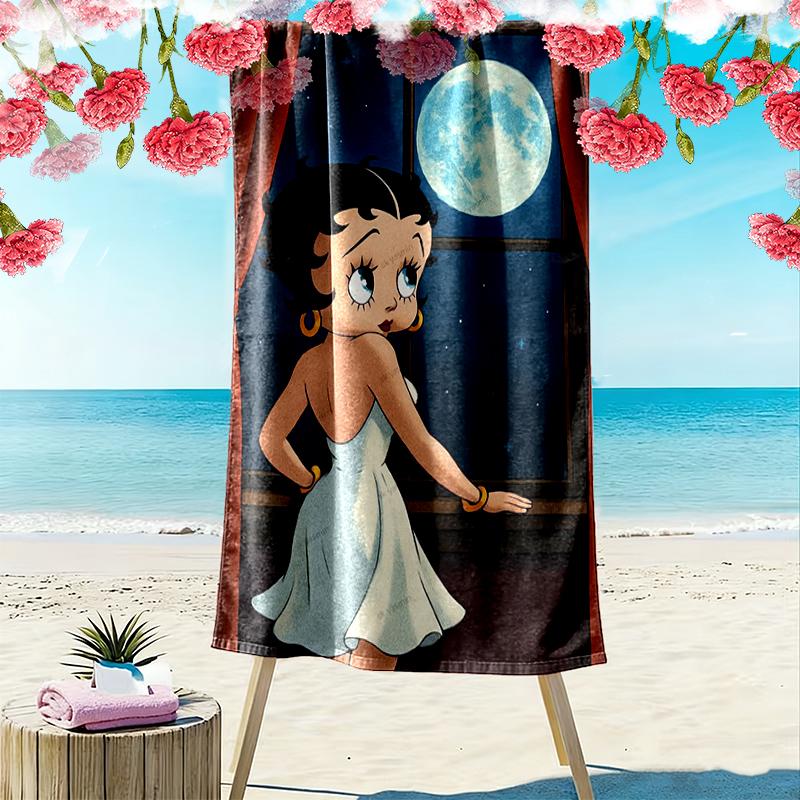1pc Betty Boop Beach Towel, Multi-functional Beach Towel for Outdoor Activities Beach Swimming and Travel
