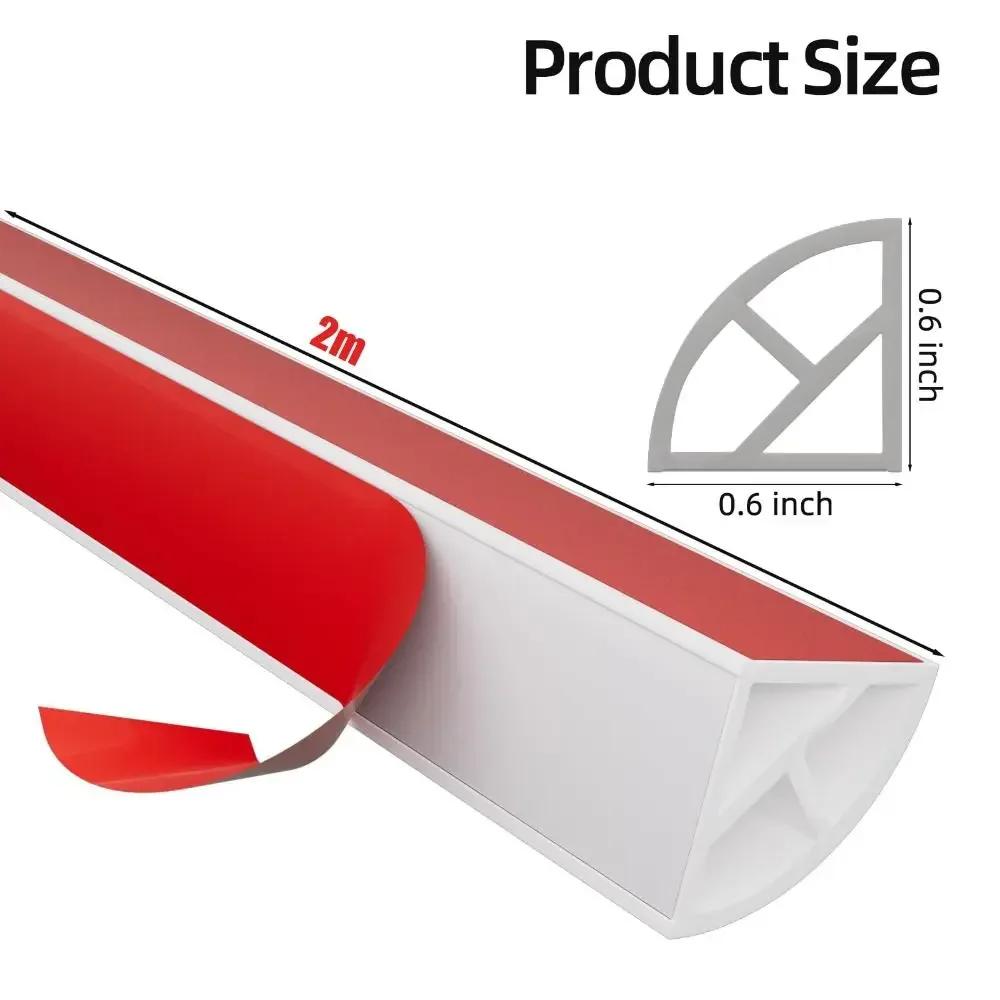 Peel and Stick Quarter Round Molding Wall Corner Protection Self-adhesive Water Blocking Strip Bendable Waterproof