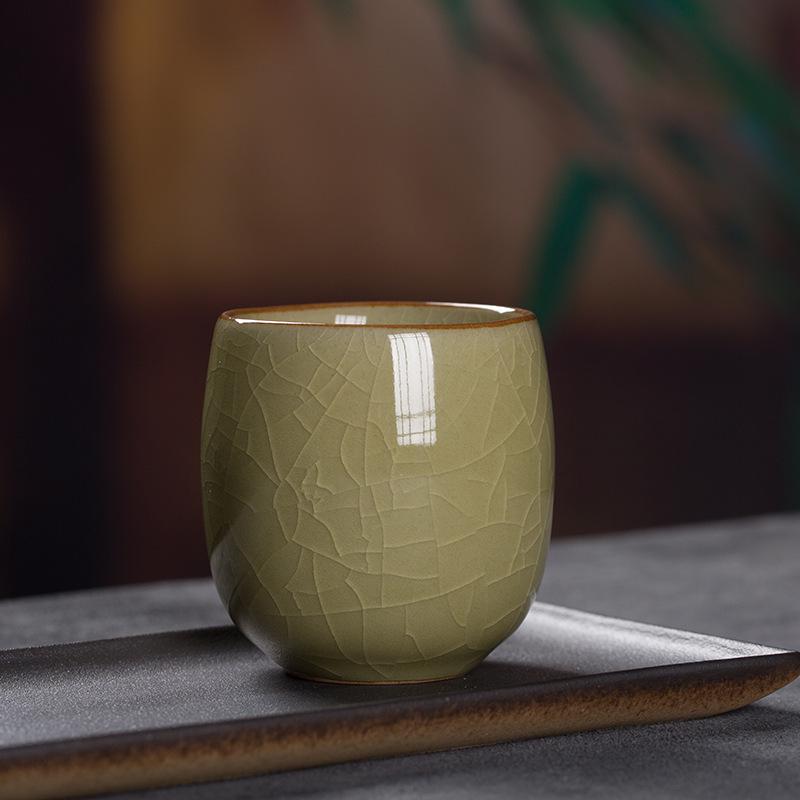 Large Longquan Celadon Ceramic Tea Cup - Master Gongfu Style Gift Bowl