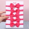 5/6Pcs Girls Solid Color Bowknot Headband For Baby Kids Grograin Ribbon Headwear Hair Bands Infant Hair Accessories