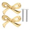G8DA Gold Bows Cabinet Knob Classical Metal Handles Bedroom Cabinet Handle Rural Dresser Handles for Dressers & Drawers