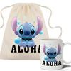 Zestaw Worek Beżowy + Kubek Biały Lilo I Stitch Wz