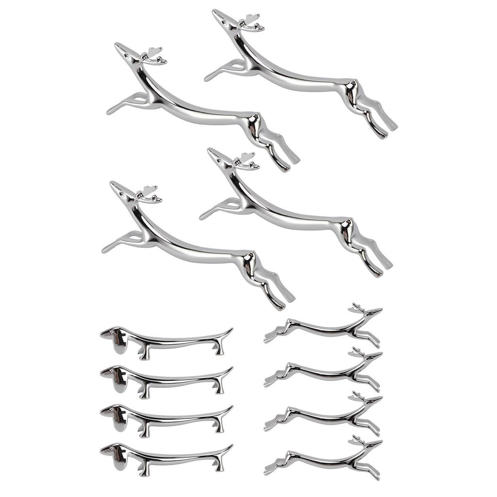 4PCS Cutlery Rest Silver Chopstick Stand Electroplated Polished Zinc Alloy Animal Shape Versatile Ho