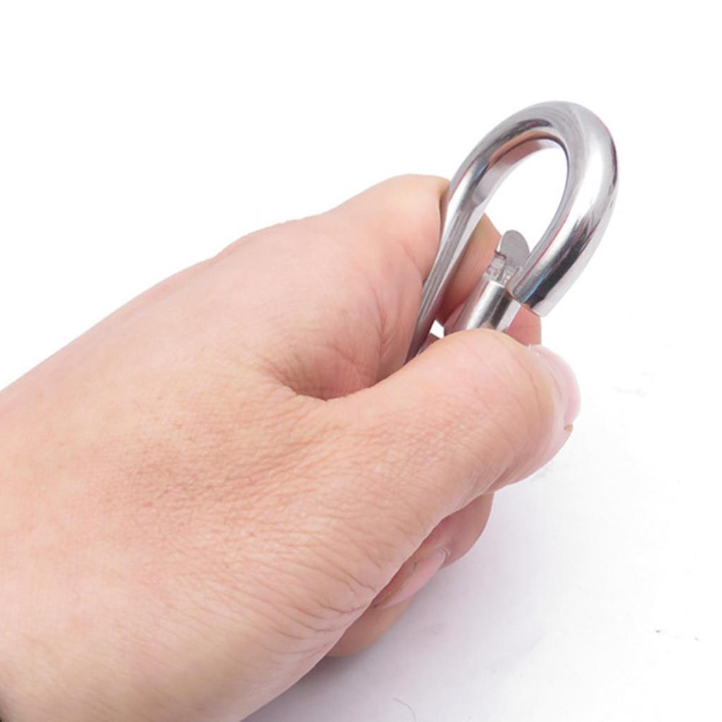 5Xcarabiner Clip Snap Hook Spring Loaded Steel Karabiner 8Mm Thickness