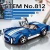 312PCS Blue Sport Car Building Block Set Creative City Vehicle Diy Car Model Bricks Desktop Display Toys For Kids Holiday Gifts