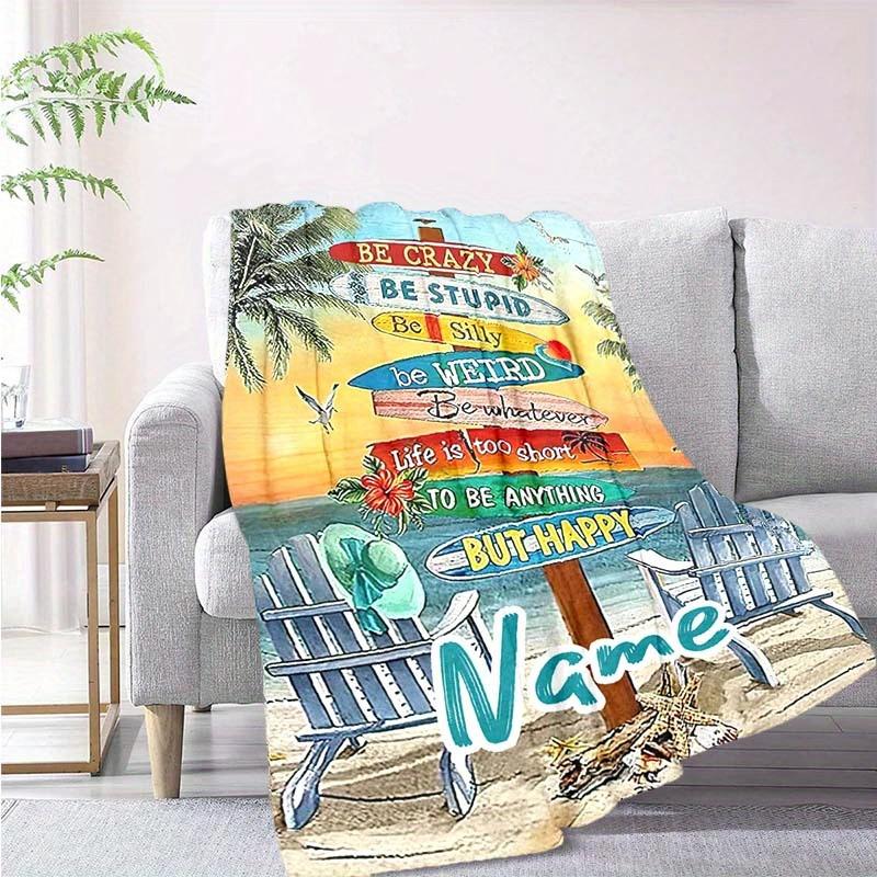 Holiday Style Customize Your Name Blanket Warm Comfortable And Soft Blankets Are Suitable For Home Chairs Office Sofas Sofas Office Camping And Gifts