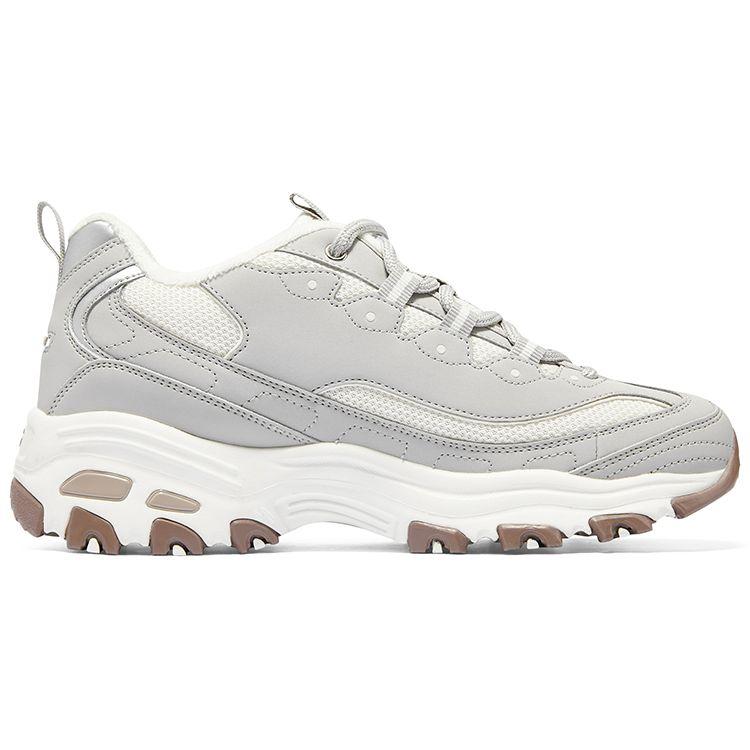 Skechers DLites Trendy Všestranné Ležérní Tlumící Nízké Táta Boty Dámská Teniska Šedá 896268-GRY