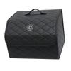 Car Trunk Storage Organizer High Capacity Multipurpose Pu Leather Portable Trunk Storage Box with Lid Black ‑ Large