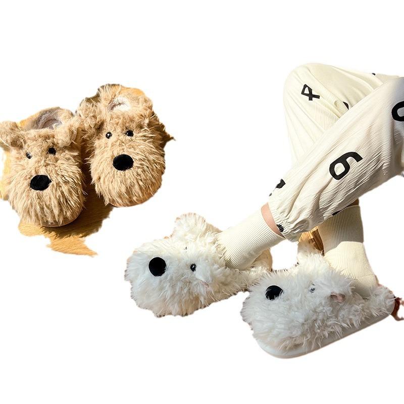 Non-slip Cotton Slippers Women's Home Indoor Autumn and Winter 2025 New Cartoon Warm Plush Shoes Winter