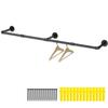 Perchero Nicheez Elegante Perchero de Hierro Tubo de 180 cm, Estante, Montado en la Pared, (Negro)