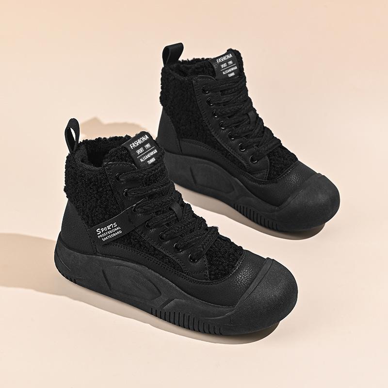 Martin boots winter high-grade cotton boots warm fluffy soft-soled piled warm mid-tube cotton shoes