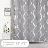 Metallic Silver Geometric Printed Shower Curtain, Gray Sparkly Cloth Shower Curtain with Diamond Pattern, Unique Classy Bathroom Curtains for