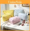 Waffle Makeup Bag With Butterfly Bow For Travel And Home Storage