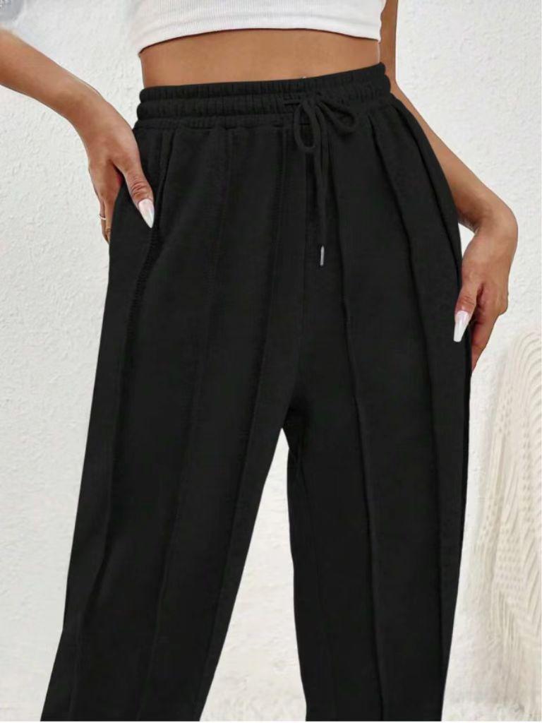 Autumn High Waist Wide Leg Loose Comfortable Women's Pants - Casual, Sports, Straight Leg