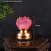 Charge Plug In Coloured Glass Lotus Lamp LED Buddha Lamp God of Wealth Lamp Temple Pray Household Crystal Ever Burning Lamp
