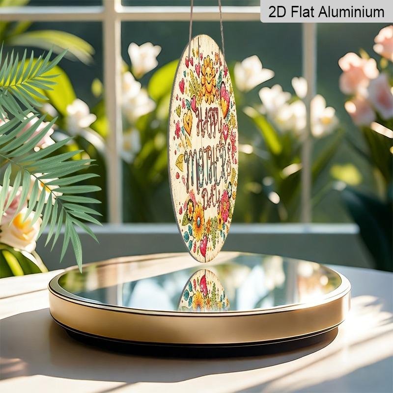 2D Flat Retro Aluminum Wall Decorations In Various Sizes. Warm, Hand-painted Mother's Day Theme with Watercolor Flower and Heart Patterns. Ideal for