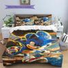 Sonic Lightning Pattern Bedding Quilt Set  Home Decoration  Gift (1 * duvet cover + 2 * pillowcase  without core)