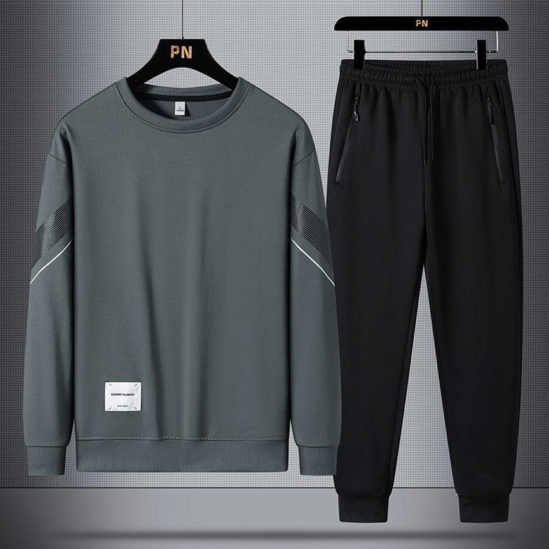 Men's Suits Autumn Round Neck Sweatshirt Korean Fashion Thin Casual Comfortable Sports Hoodie+ Trousers Two-piece Sets