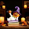 Halloween Pumpkin Ghost Resin Book Ornament for Home Decor