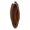 Coach Corner Zip 16 Logo Zipper Closure Faux Leather and Cowhide Split Leather Wrist Bag Clutch Small Women's Tan and Brown