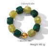 Boho Buntes Klobiges Harzperlen Armband für Damen Vintage Edelstahl Goldfarbe Perlen Schmuck Mode Party Geschenk