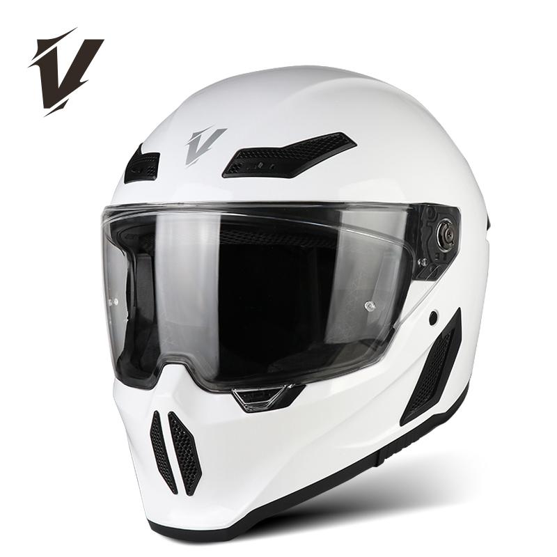 

Мотоциклетный шлем VGV фулфейс Красивый стиль меха Разные линзы Защита от бликов солнцезащитный козырек мужчина женщина ECE DOT личности M