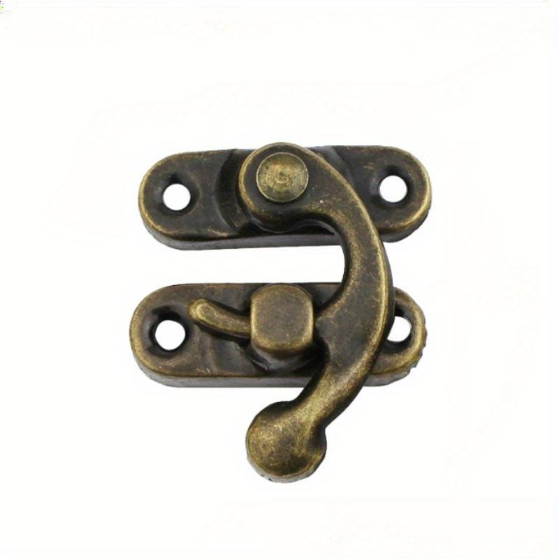 30pcs Antique Bronze Swing Arm Tiny Hook Latch Locks,1.3X1 Inch Copper Tone Wood Box Hasp Latches,Industrial Hardware Clasps
