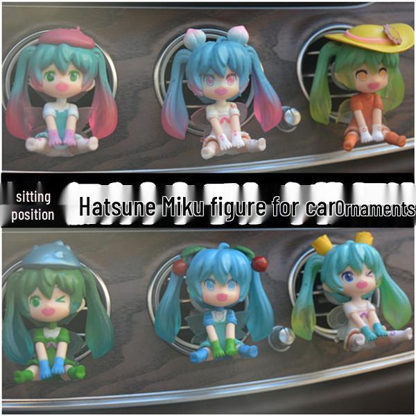

Hatsune Miku Car Vent Ornament Figurine - Cute Birthday Handcrafted Model with Scented Tablet for Center Console Decoration