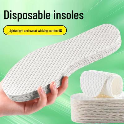 Summer Odor-Proof Disposable Wood Pulp Insoles | Sweat-Absorbing, Hygienic, Non-Slip Comfort for Barefoot Use & Wash-Free