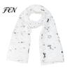 Winter Christmas Scarf Theme for Women, Glitter Sparkly Foil Reindeer Cold Proof Accessory Print Scarves, Lightweight Soft Shawl Wrap Fall Daily