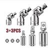 360° Rotating Joint Socket Wrench Set: Large, Medium, Small Conversion Attachments