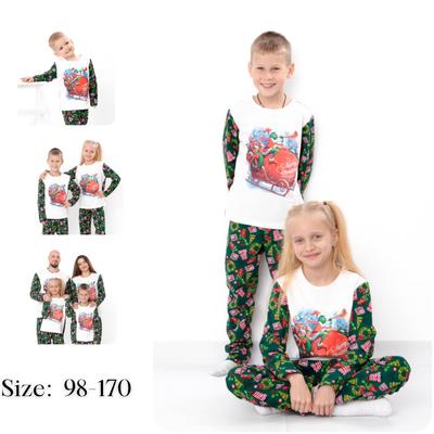 Pajama Set (kids) – Warm Fleece Top & Pants with New Year Print, Winter, 6076-3 HC