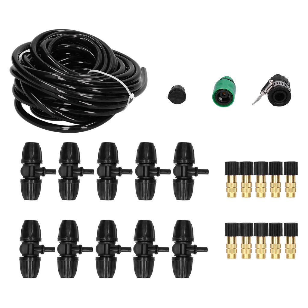 10m Irrigation Atomizing Kit Adjustable Copper Nozzle 8 11 Hose Set for Garden Greenhouse
