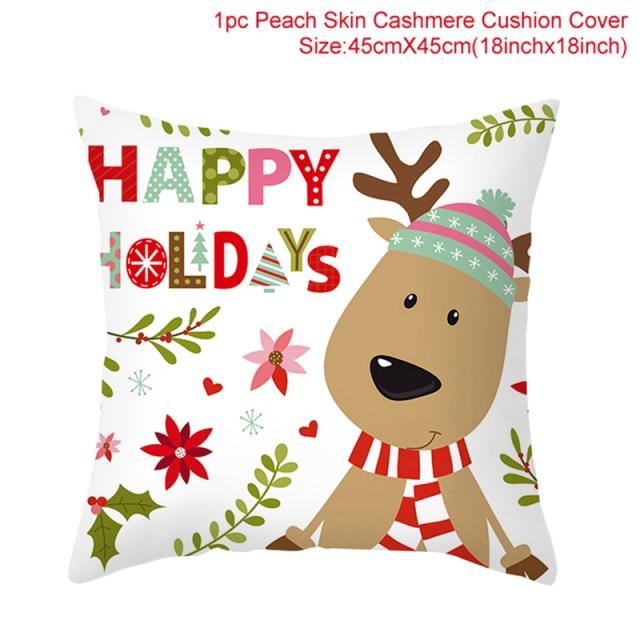 45cm Christmas Cushion Cover Navidad Merry Christmas Decorations For Home Xmas Noel Cristmas Ornaments New Year Gifts