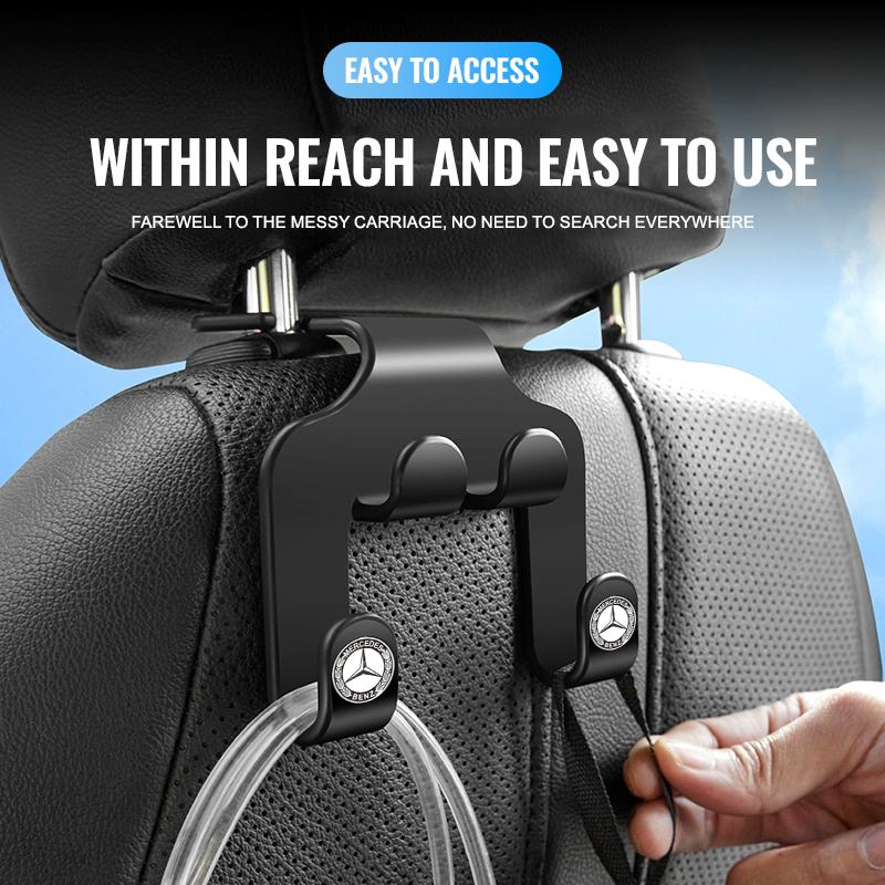 Car Seat Headrest Hook Multifunctional Storage Mobile Phone Holder For Mercedes Benz AMG W124 W202 W203 W204 W210 W211