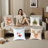 Christmas Santa And Deer Pillow Case Plush Fabric Soft Double Sided Print Sofa Cushion Cover Throw Pillow Covers