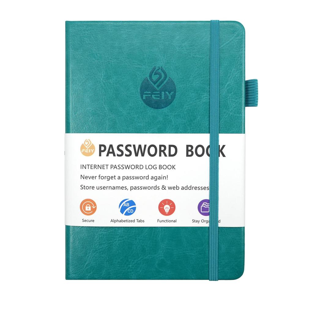 32K English Minimalist Password and Address Book with Cross-border Ribbon